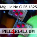 Mfg Lic No G 25 1325 14